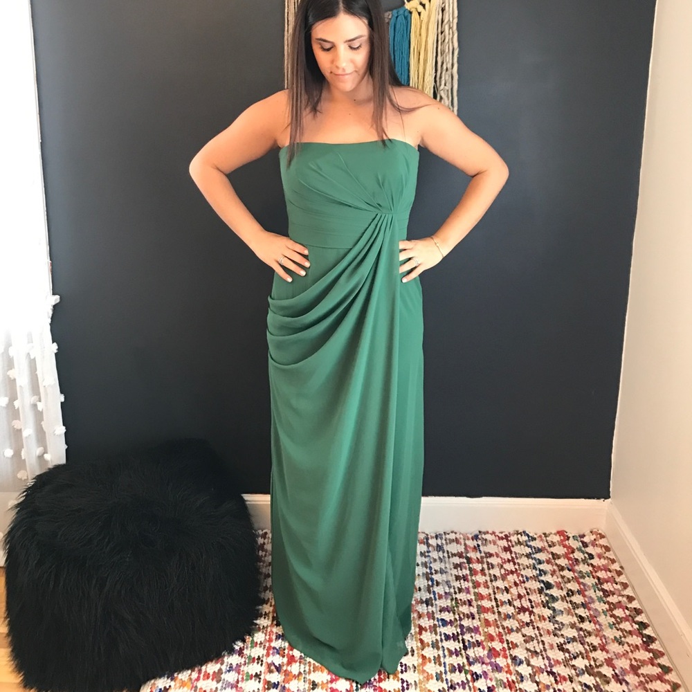 After six strapless bridesmaid dress